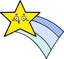 comic book style cartoon of a shooting rainbow star png