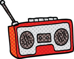 comic book style cartoon radio player png