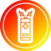 batterie circulaire icône avec chaud pente terminer png