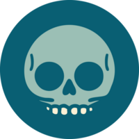 imagen icónica de estilo tatuaje de una calavera png