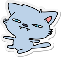 drawn sticker cartoon of cute kawaii cat png