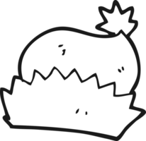 drawn black and white cartoon christmas hat png