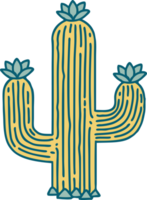 iconic tattoo style image of a cactus png