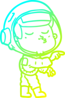 frio gradiente linha desenhando do uma desenho animado confiante astronauta png