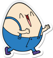 sticker of a humpty dumpty cartoon egg man png