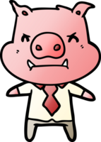 angry cartoon pig boss png