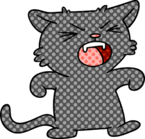 hand drawn cartoon doodle of a screeching cat png