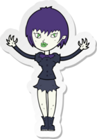 pegatina de una chica vampiro de dibujos animados png