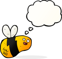 abelha de desenho animado com balão de pensamento png