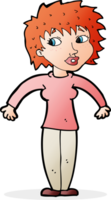 cartoon vrouw die schouders ophaalt png