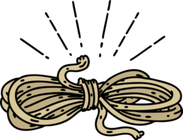 illustration of a traditional tattoo style wound rope png