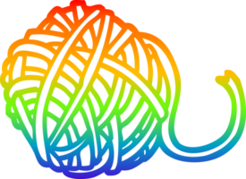 rainbow gradient line drawing of a cartoon ball of string png