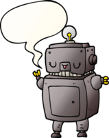 cartoon robot with speech bubble in smooth gradient style png