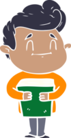 homem de desenho animado de estilo de cor plana feliz png