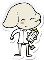 pegatina de un lindo elefante de dibujos animados png