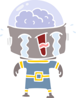 flat color style cartoon crying robot png