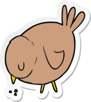 sticker of a cartoon pecking bird png