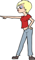 cartoon hip woman pointing png