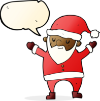 cartoon dancing santa with speech bubble png