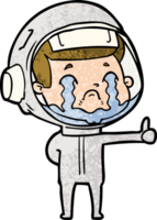 astronauta chorando de desenho animado png