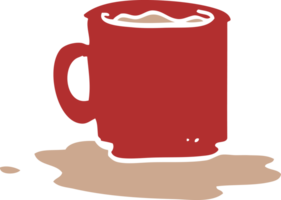 cartoon doodle of spilt mug of tea png