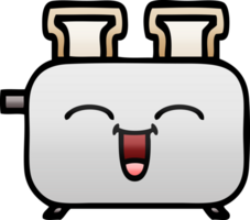 gradient shaded cartoon of a of a toaster png