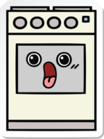 sticker of a cute cartoon kitchen oven png