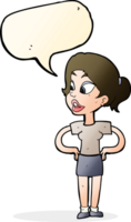 cartoon woman with hands on hips with speech bubble png