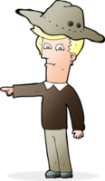 cartoon pointing man wearing hat png