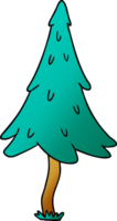 hand drawn gradient cartoon doodle of woodland pine trees png