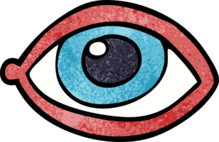 Cartoon-Doodle-Auge starrt an png