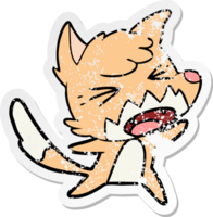 vinheta angustiada de uma raposa de desenho animado com raiva png