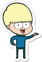 sticker of a happy cartoon boy png