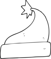 drawn black and white cartoon christmas hat png