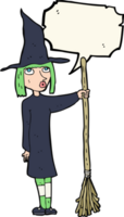 bruxa de desenho animado com balão png