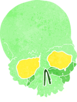 cartoon spooking old skull png