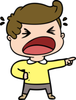 cartoon shouting man pointing finger png
