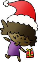 Hand gezeichnet Weihnachten Gradient Karikatur von kawaii Mädchen png