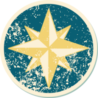 iconic distressed sticker tattoo style image of a star png