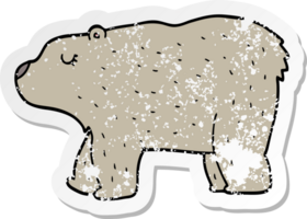 distressed sticker of a cartoon bear png