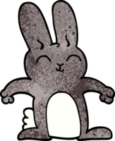 dessin animé doodle lapin gris png