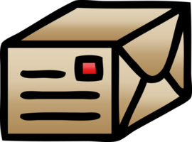 gradient shaded cartoon of a paper parcel png