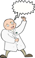 cartoon mad scientist with speech bubble png