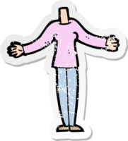 retro distressed sticker of a cartoon female body png