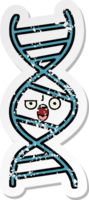 distressed sticker of a cute cartoon DNA strand png