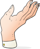 drawn cartoon open hand raised palm up png