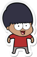 sticker of a happy cartoon boy png