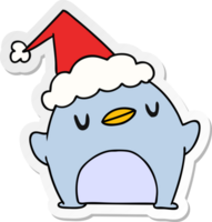 hand drawn christmas sticker cartoon of kawaii penguin png