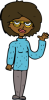 cartoon woman waving png