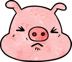 visage de cochon en colère de dessin animé png